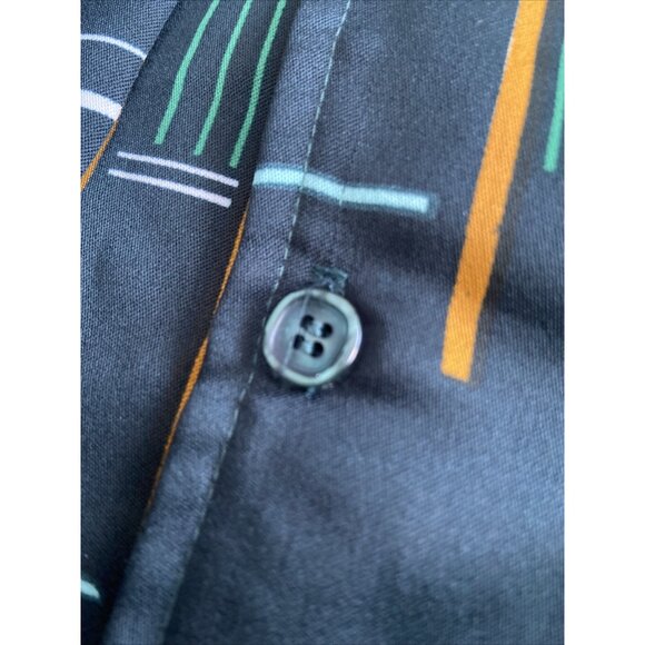 Vintage Charisma Townline 70s Disco Men M Green Groovy Button Shirt - Picture 7 of 7